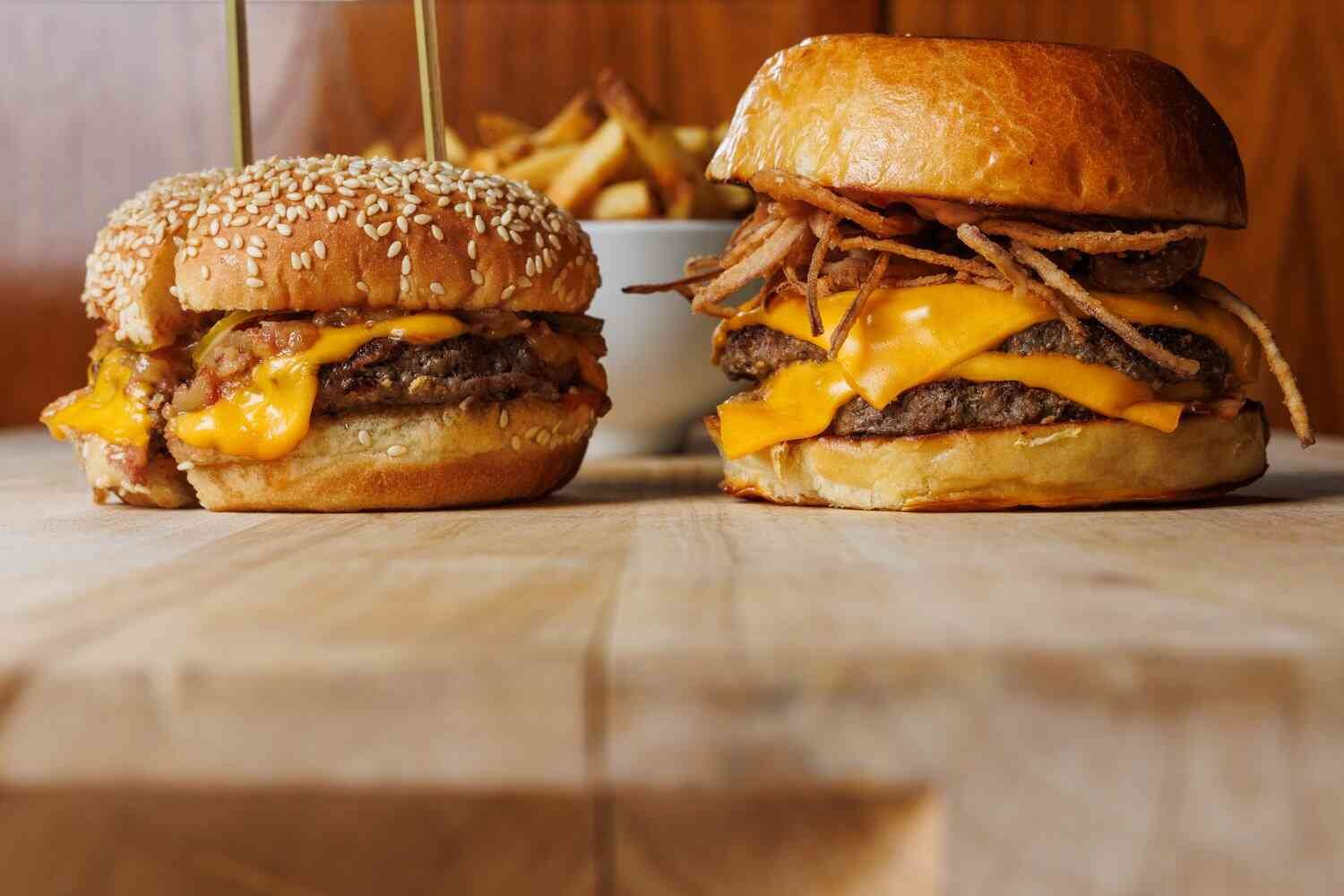 Bash Burger's signature burger with fries