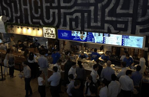 Busy lunch service at Lexington Market in Midtown Manhattan