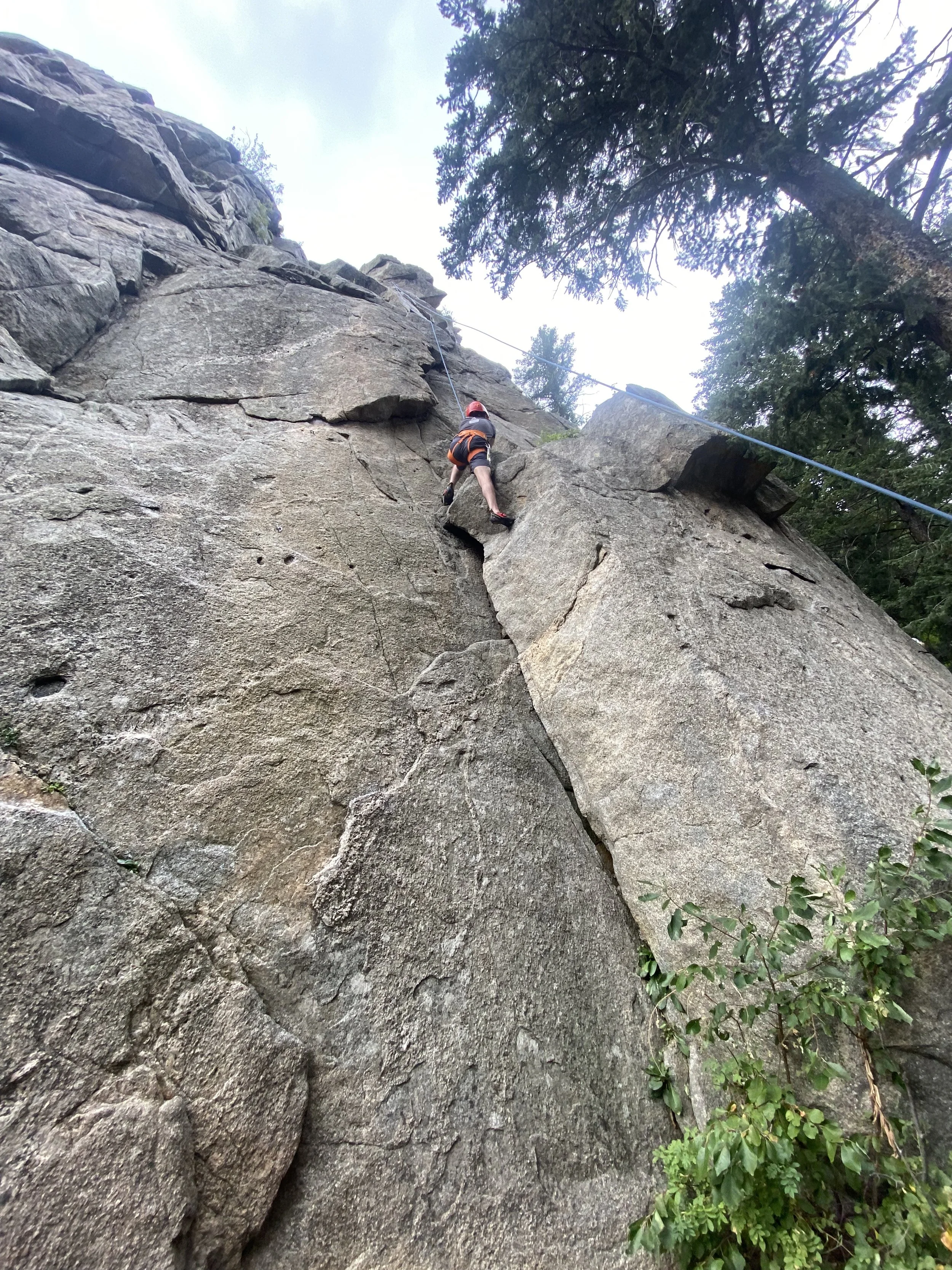 Climber on granite in Boulder Canyon