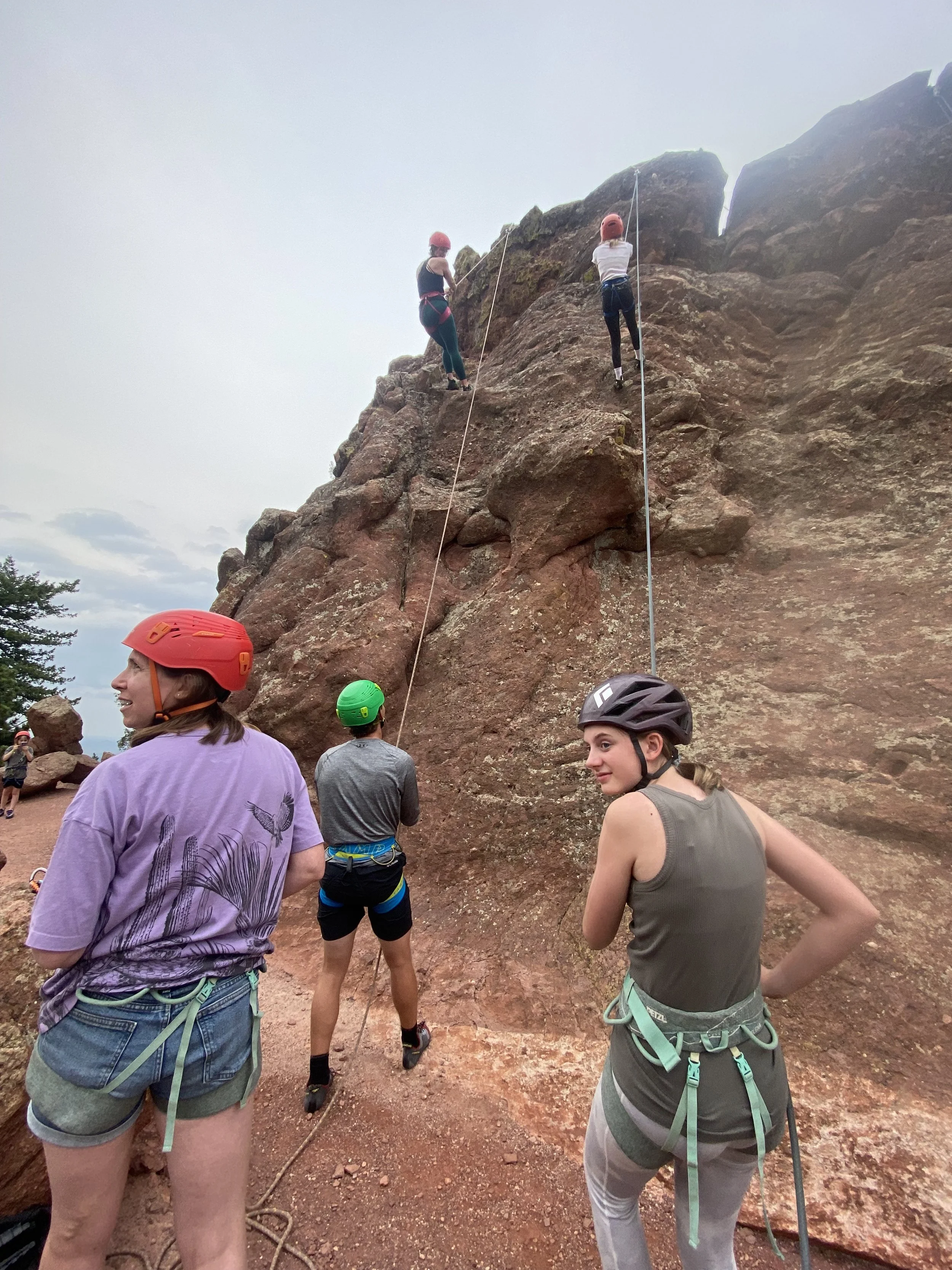 Outdoor top rope climbing social club in Boulder with Rope Wranglers