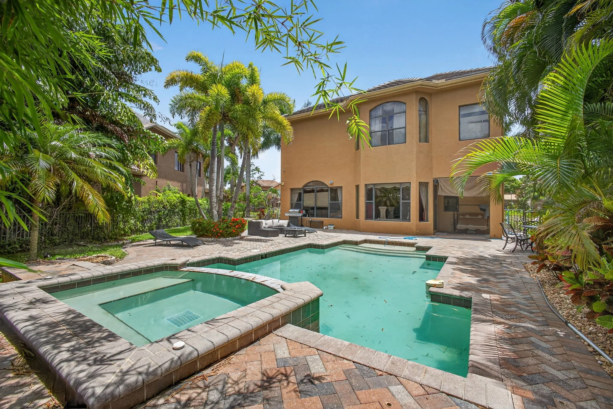 Backyard pool and lanai