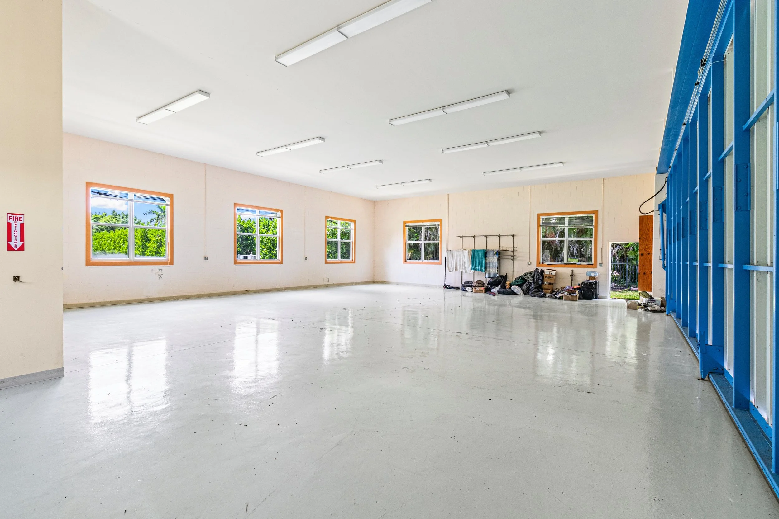 Hangar interior, workshop area