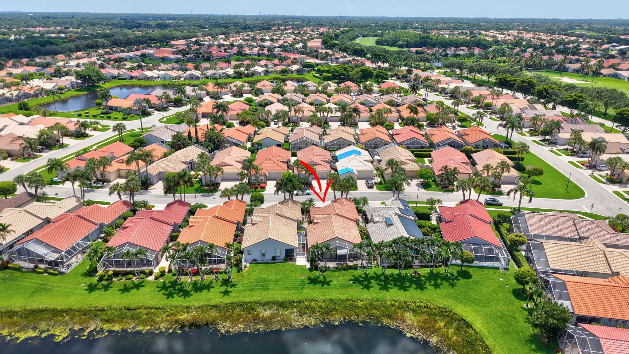Aerial street and lake layout
