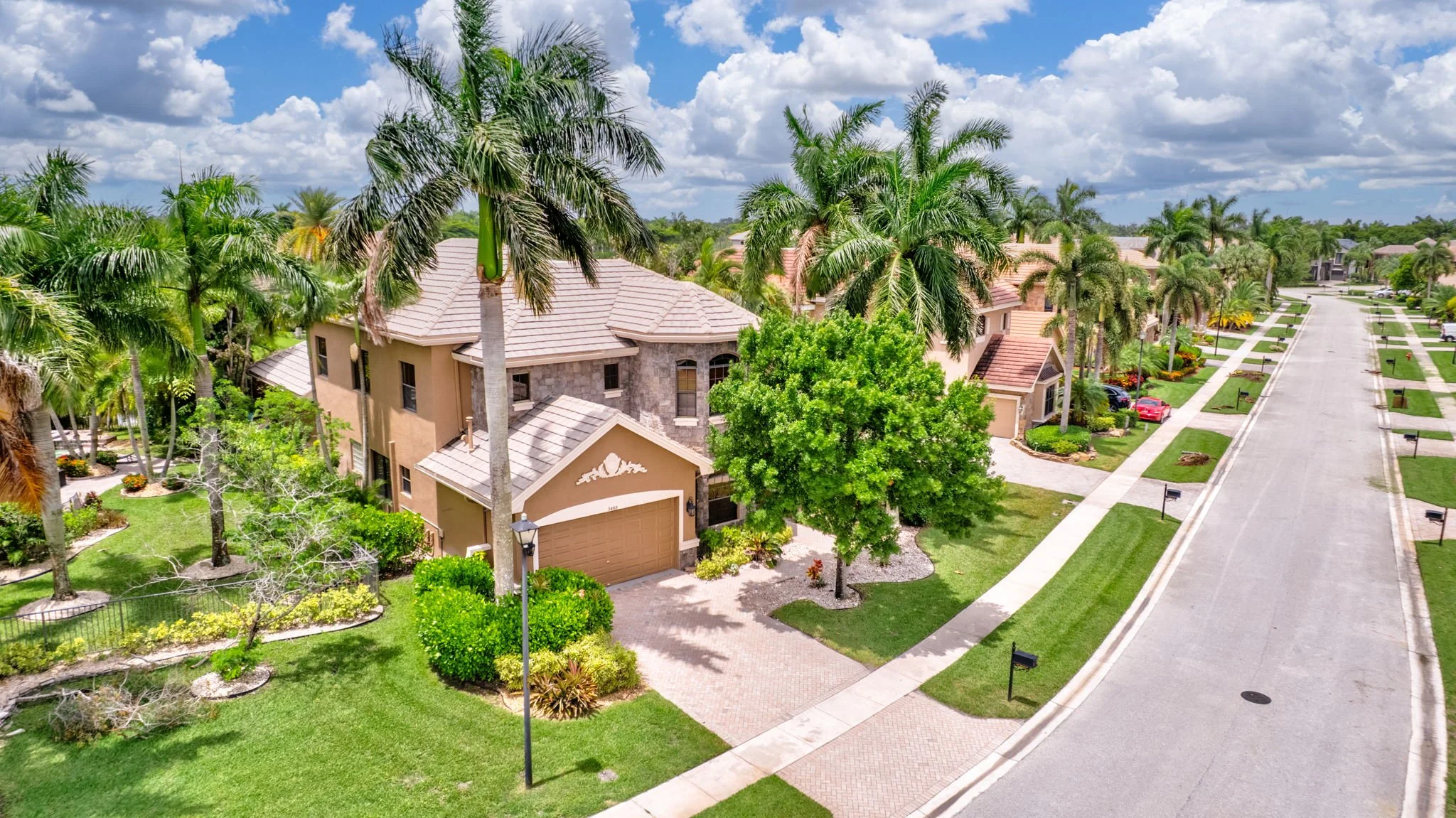 Aerial — roof and backyard pool