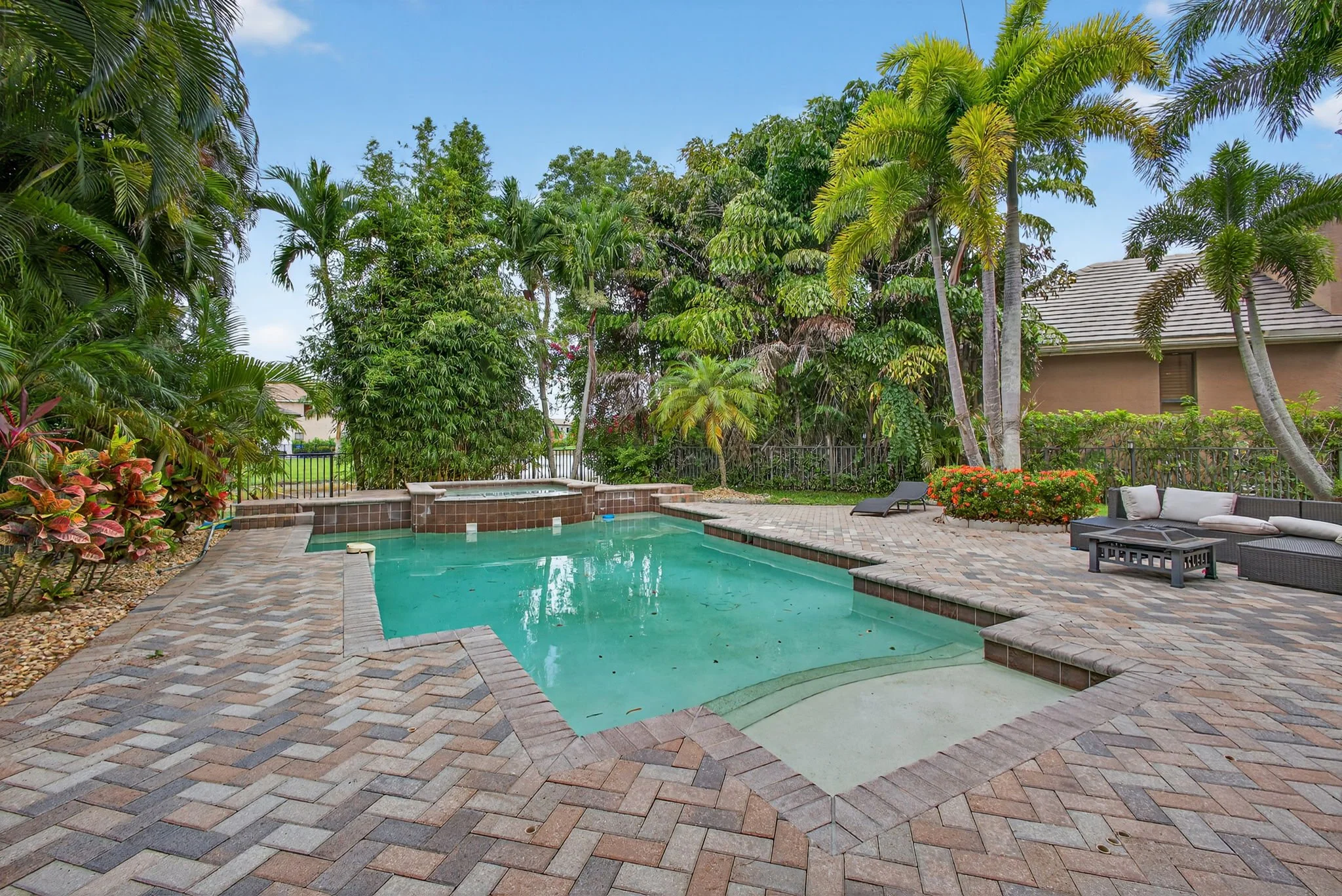 Backyard pool and lanai