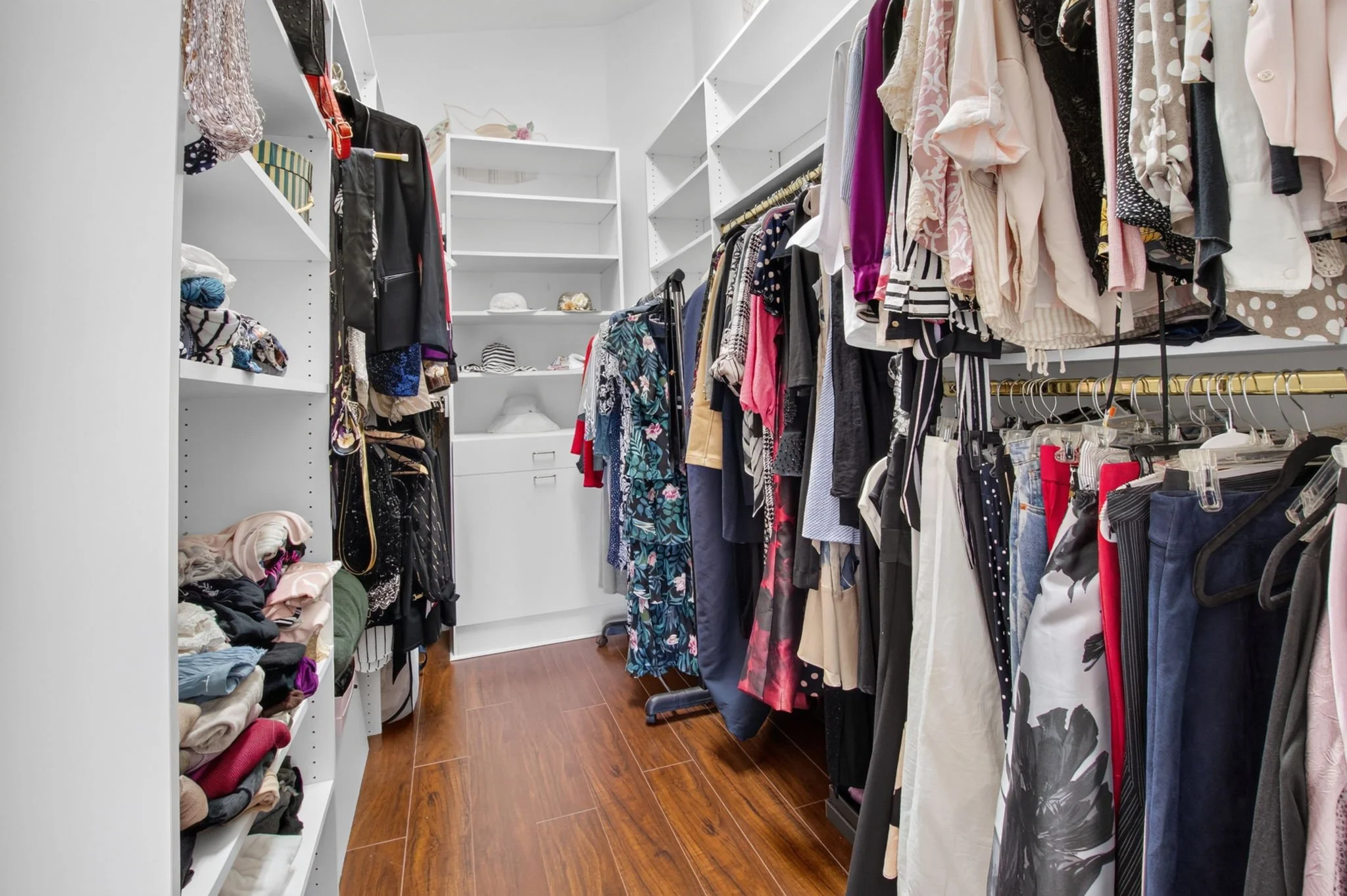 Spacious primary walk in closet