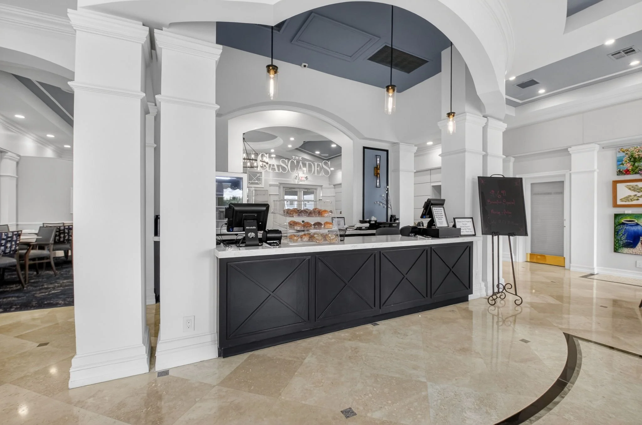 Cafe pastry counter