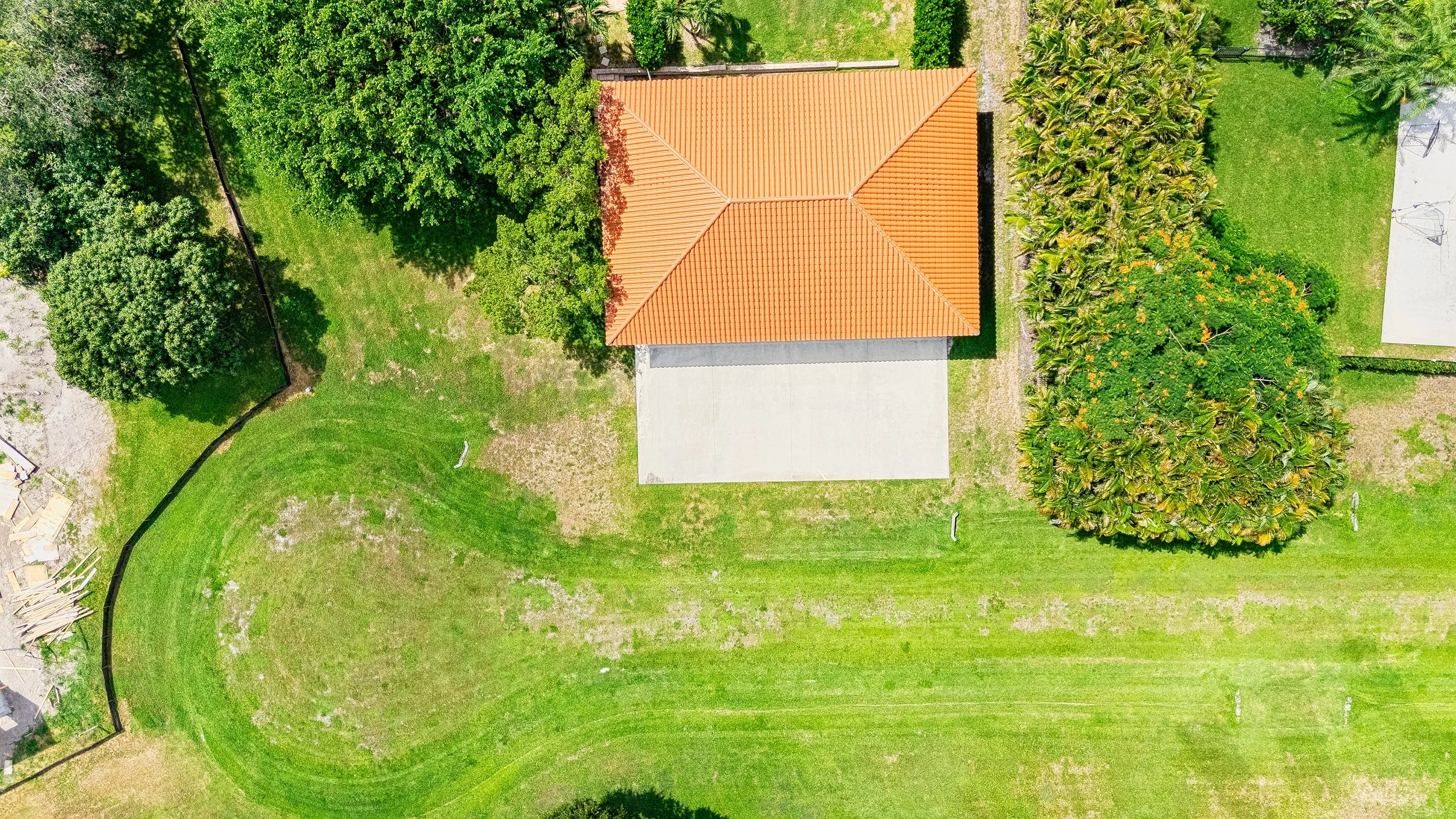 Aerial view of the hangar