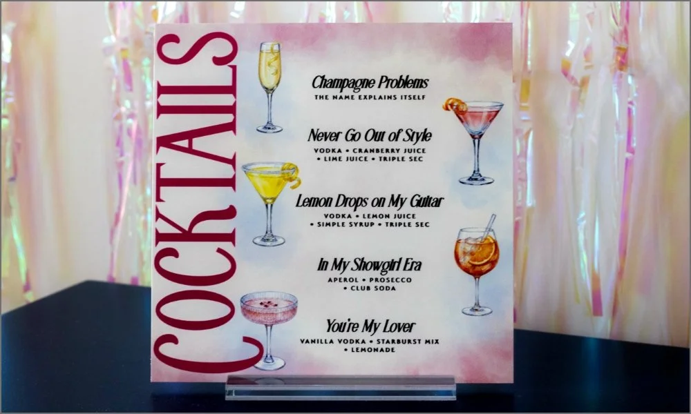 Taylor Swift Cocktail Menu