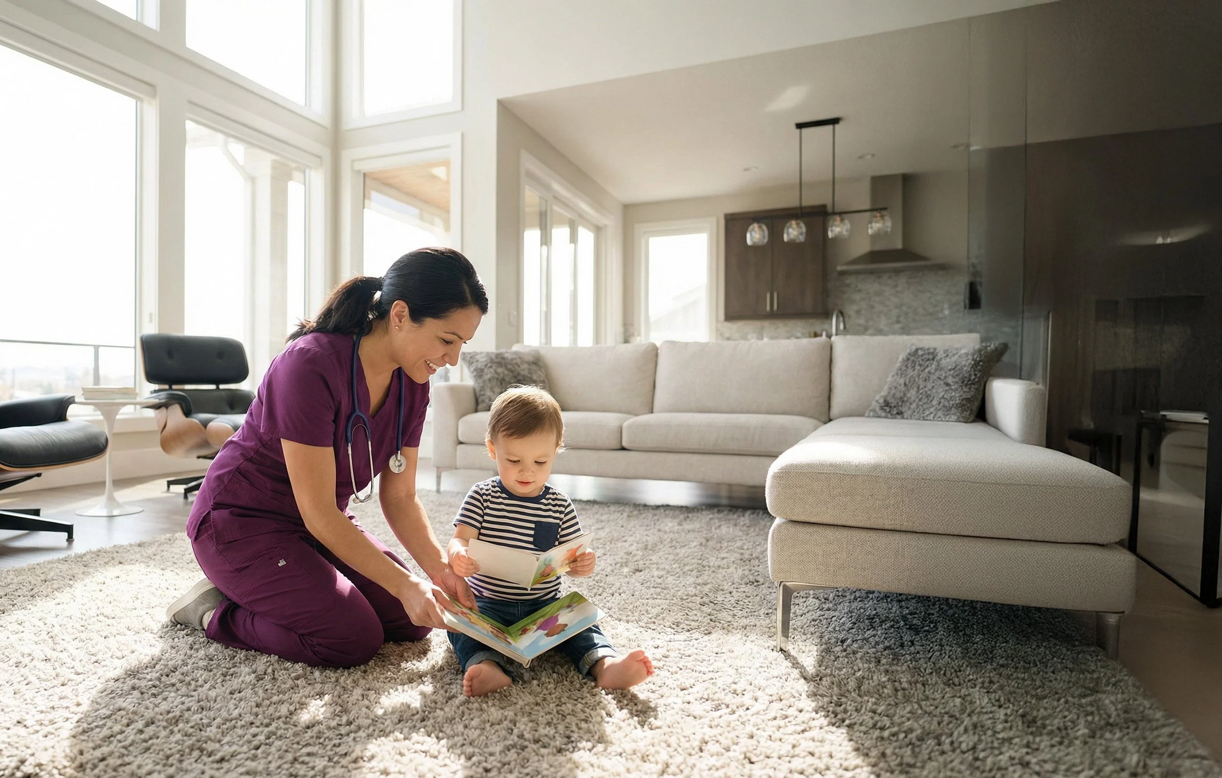 Pediatric home care for a child