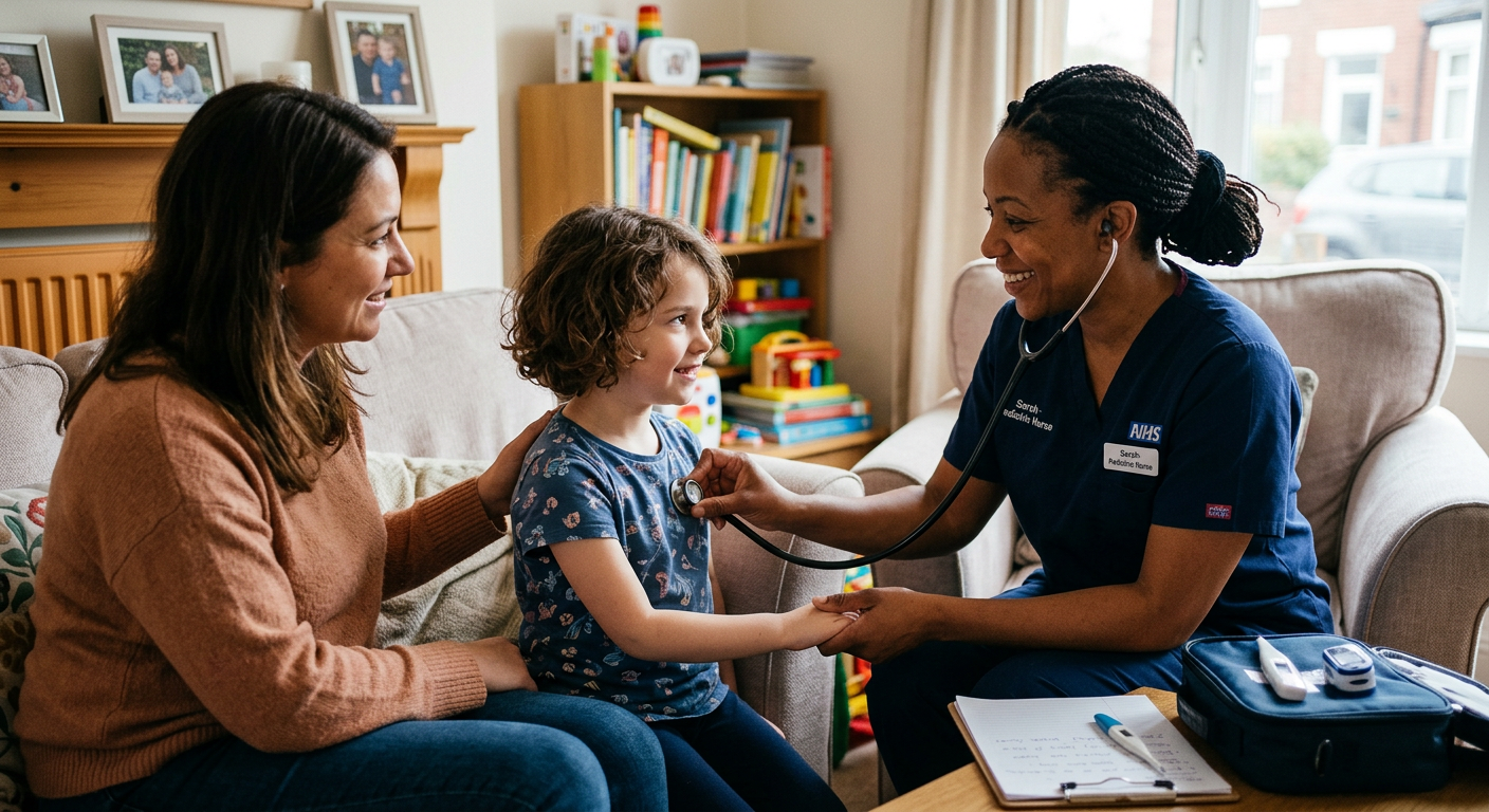 Child receiving pediatric home health care at home in Florida