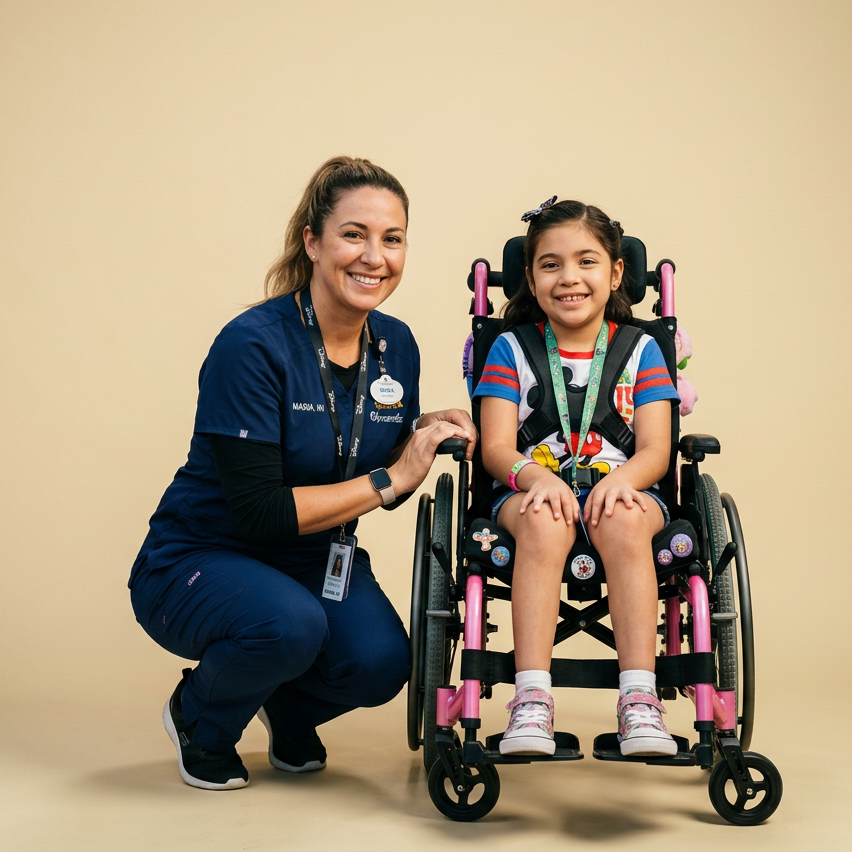 Pediatric physical and occupational therapy support for a child at home