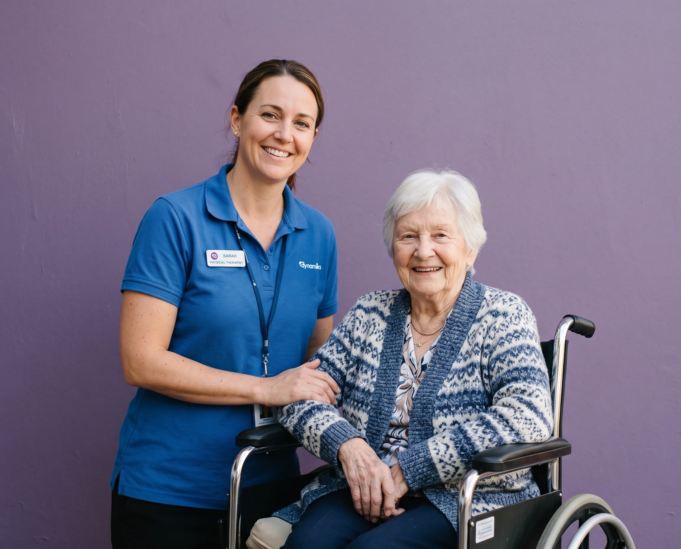 Adult receiving physical therapy at home with a rehabilitation professional