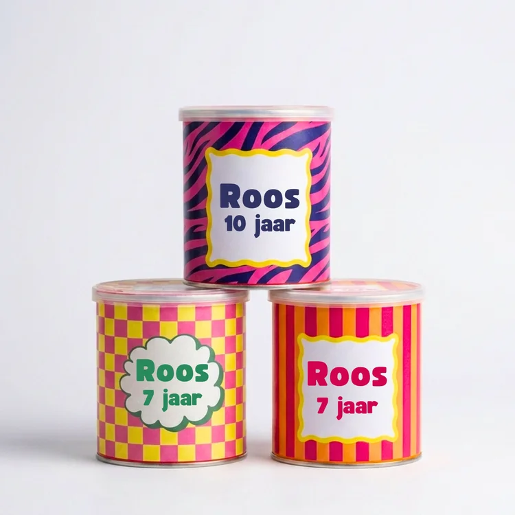 Chipsbus wikkels voor meisjes met eigen naam