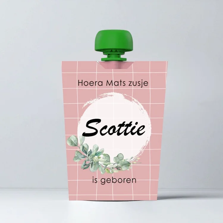 Knijpfruit wikkel voor geboorte zusje