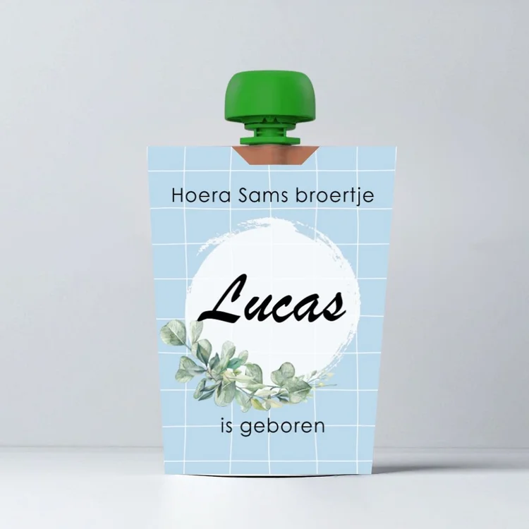 Knijpfruit wikkel voor geboorte broertje