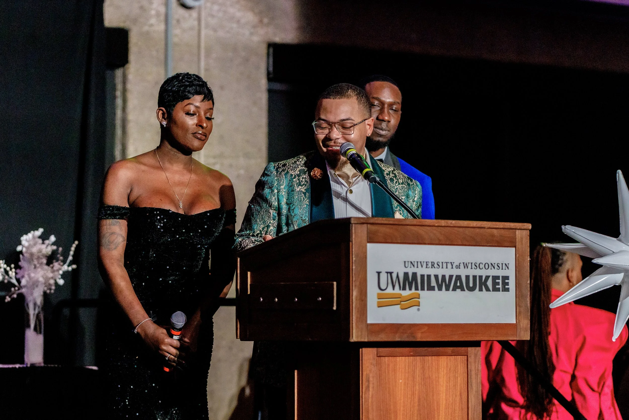 Honoree on stage
