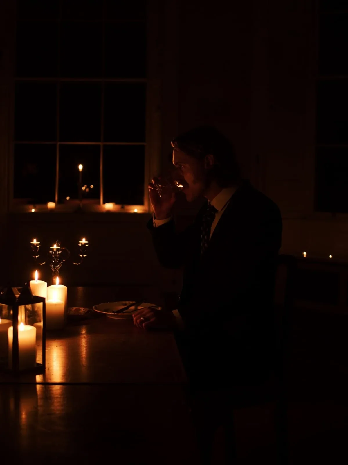 A candlelit setup.
