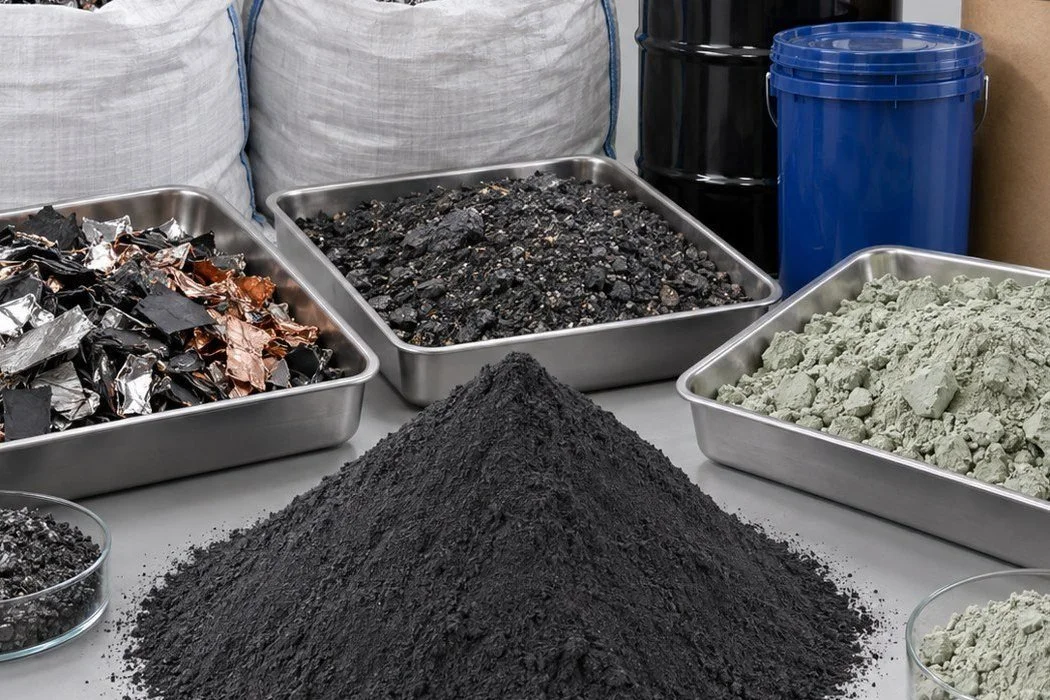 Mixed shredded battery material
