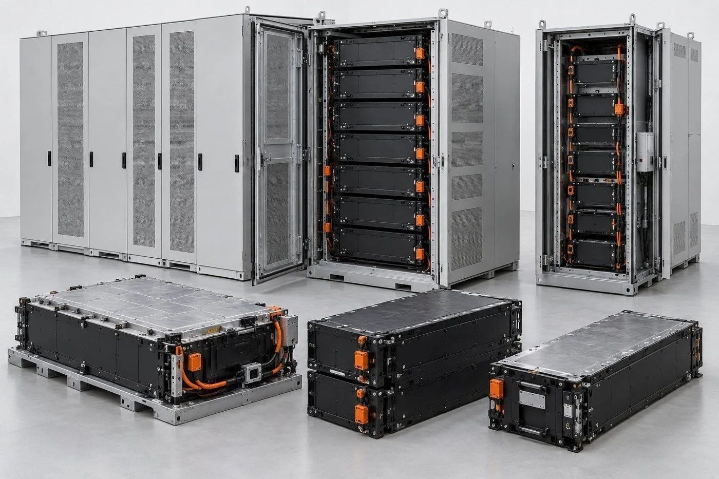 Energy storage racks and modules