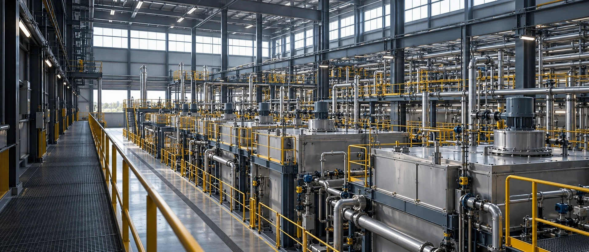 Illustrative view of a solvent extraction hall