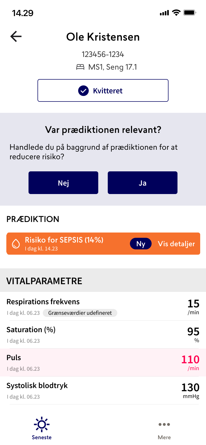Patient Kvittering