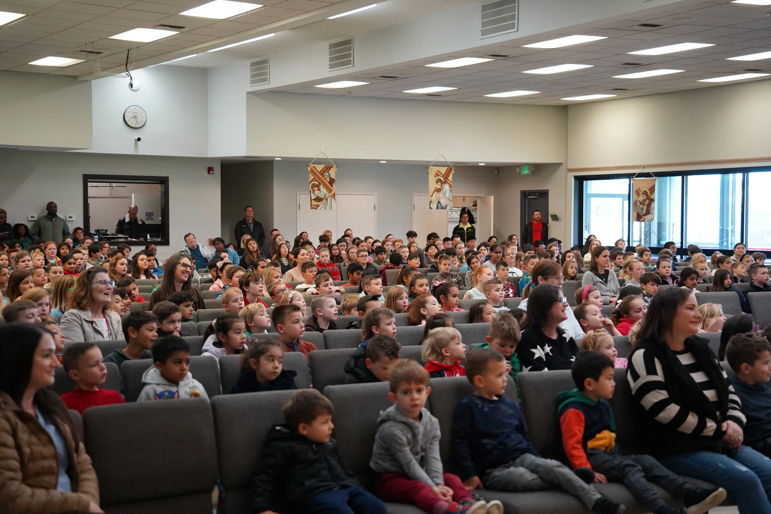 Students gathered for chapel at St. Paul's School