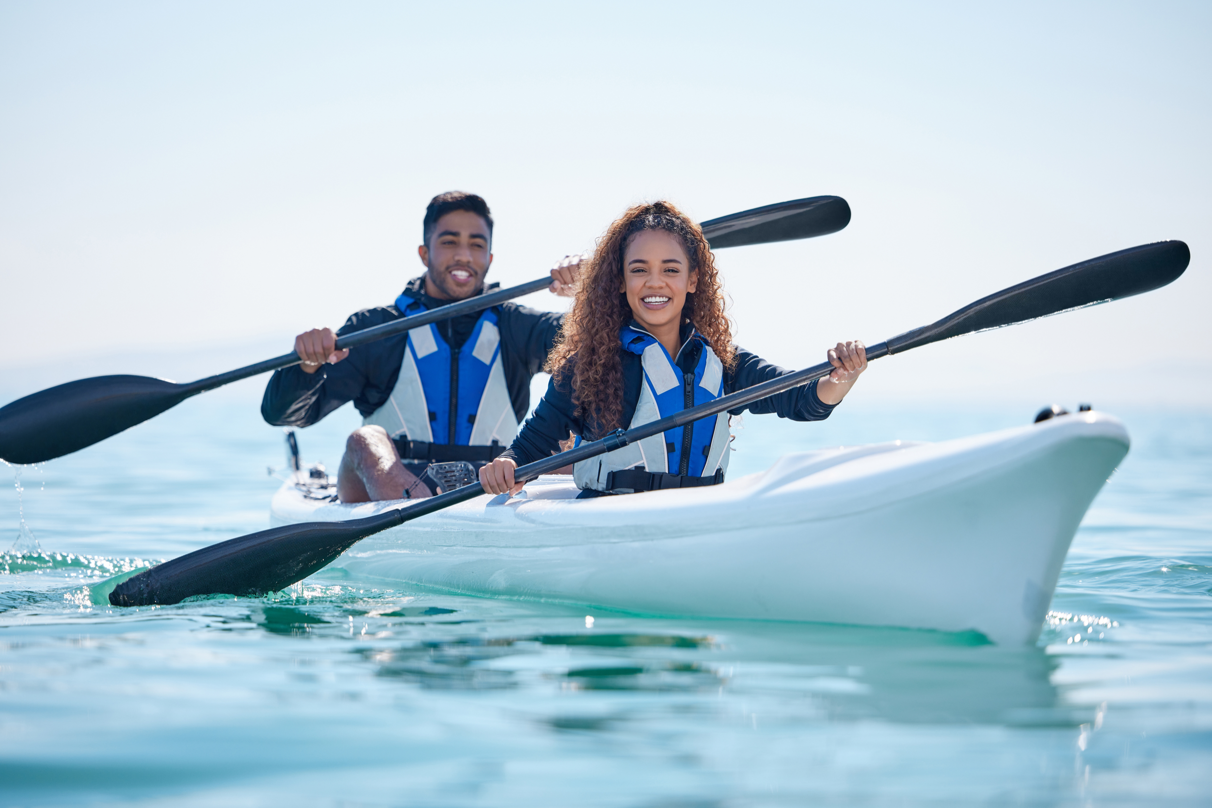 Members kayaking together