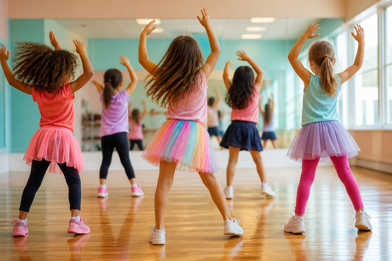 Children participating in a dance class