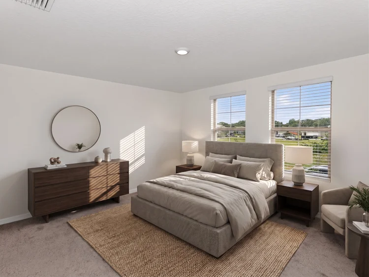 Staged bedroom interior