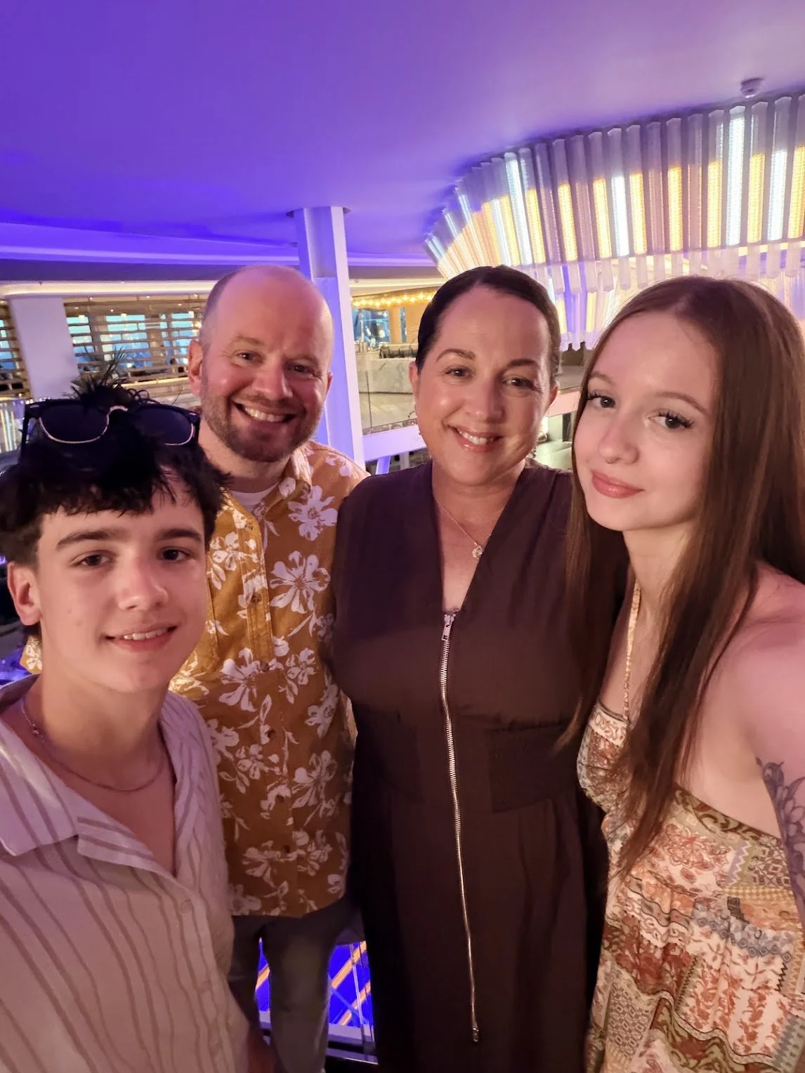 Celeste and her family aboard Celebrity Beyond