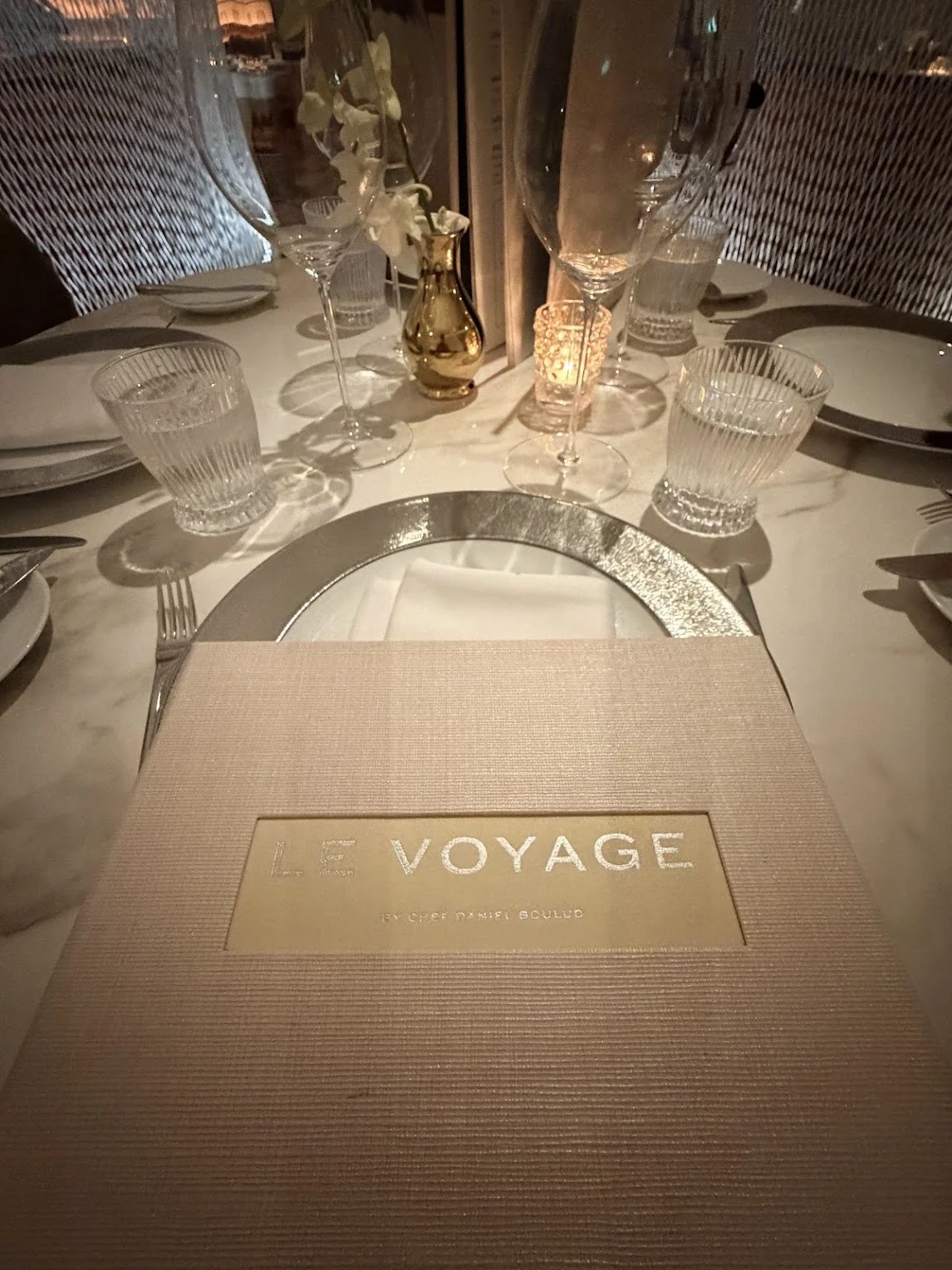 Elegant specialty dining experience aboard a cruise ship
