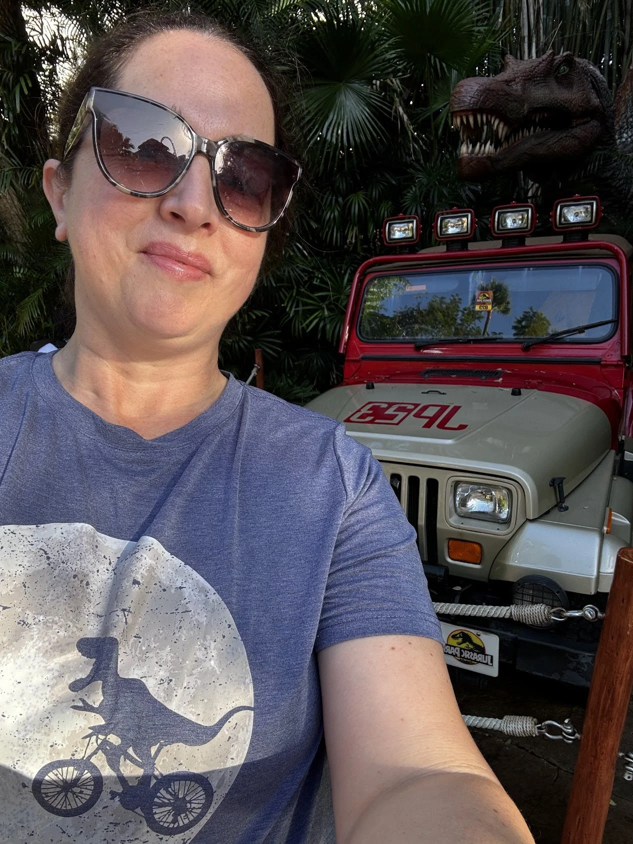 Travel advisor Celeste Woodside visiting Jurassic Park at Universal Orlando