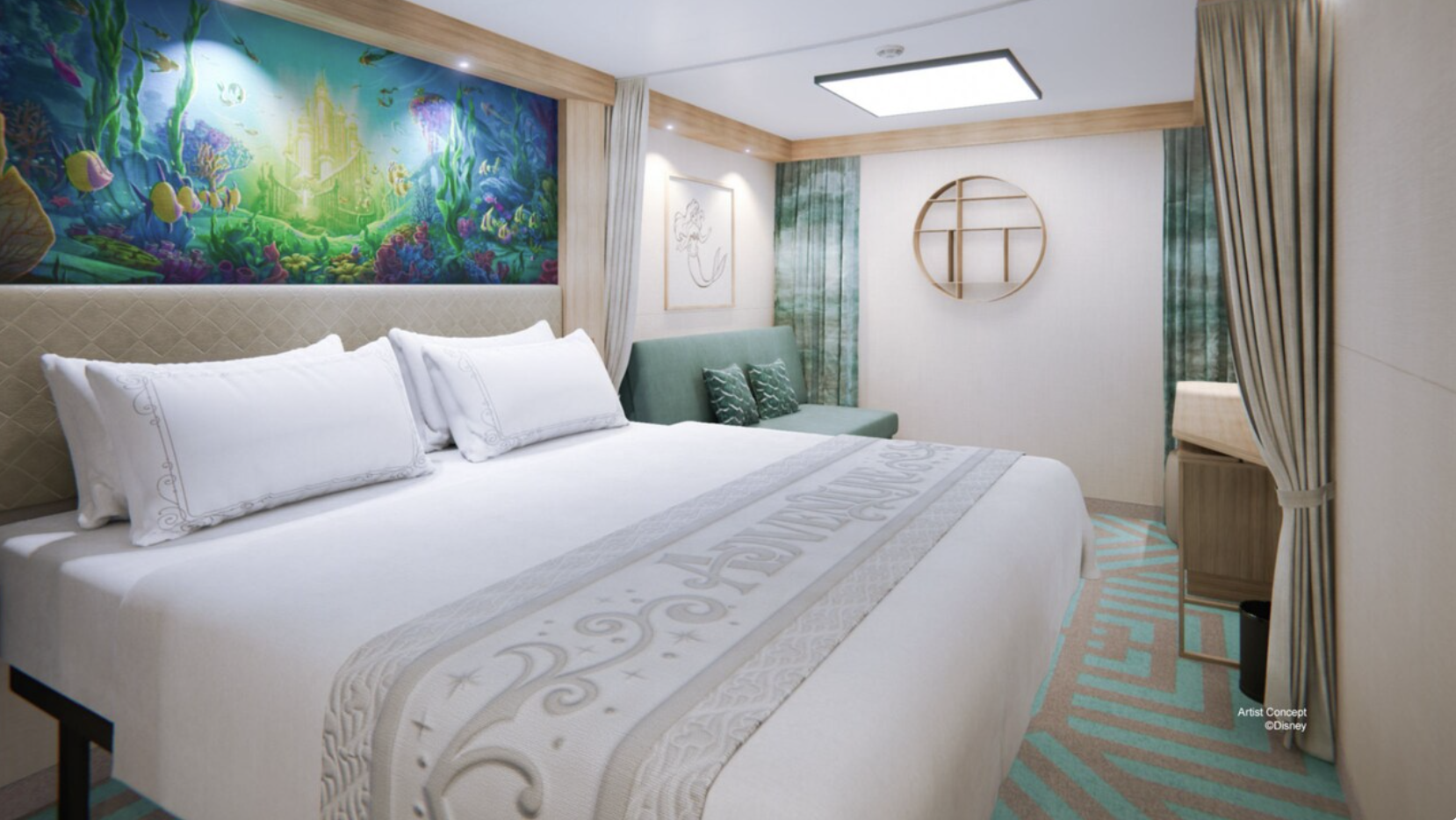 Interior stateroom on Disney Adventure