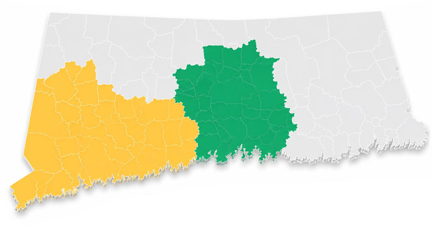 Fairfield County and New Haven County