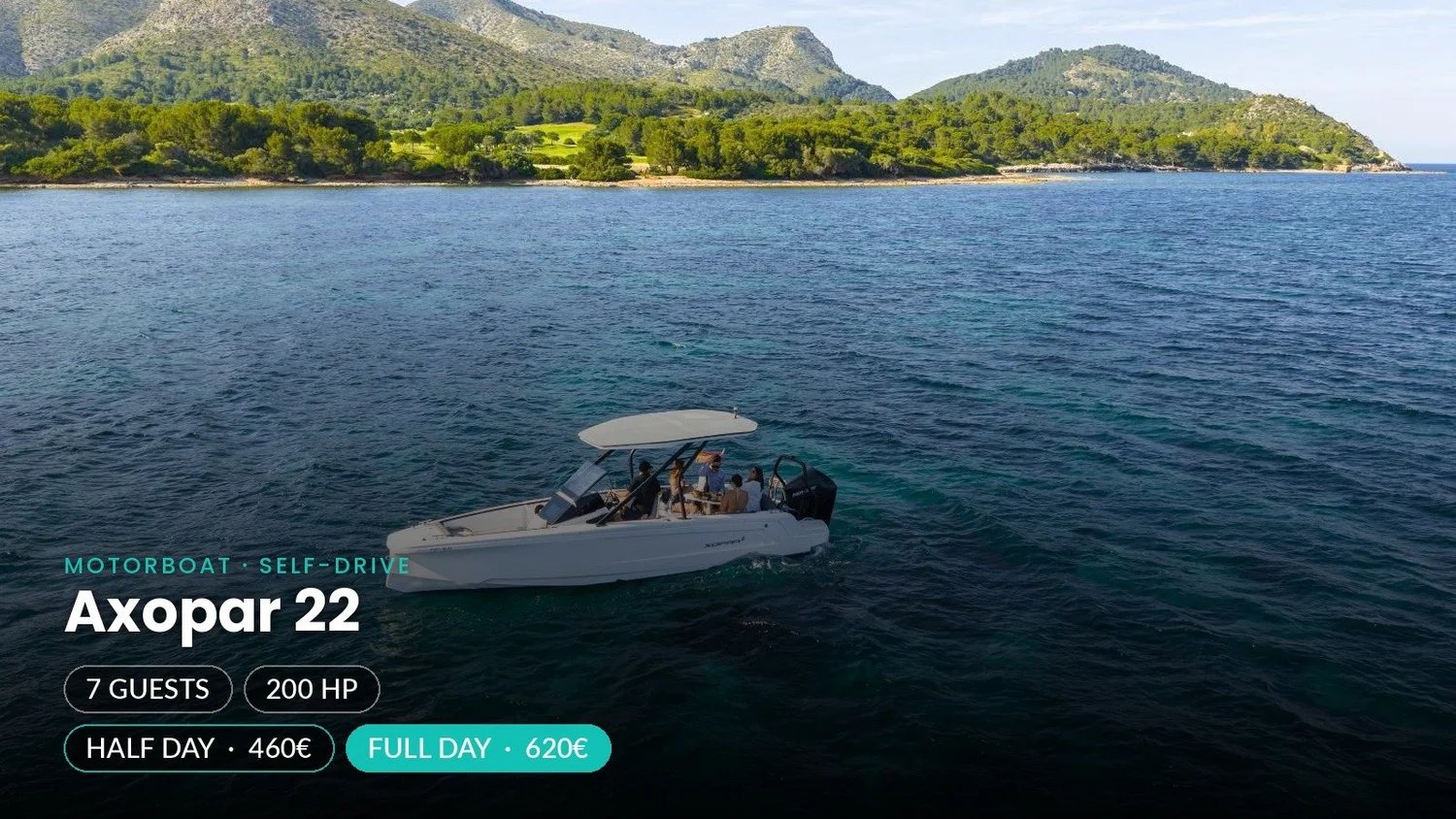 Axopar 22 boat rental Mallorca