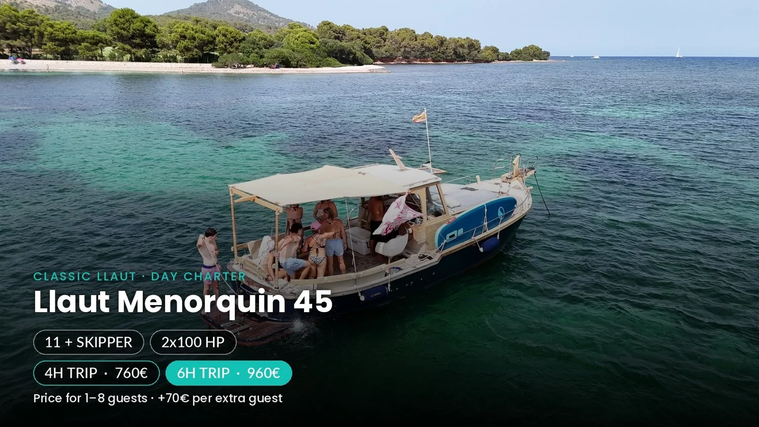 Llaut Menorquin 45 boat rental Mallorca