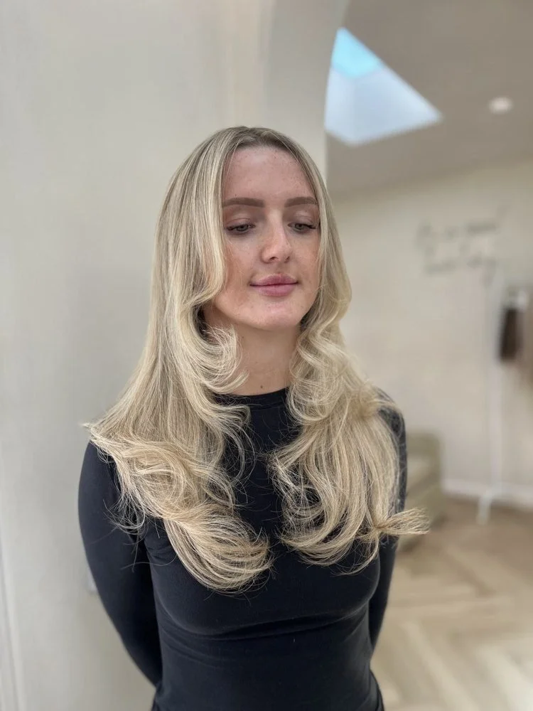 A finished keratin bond blend with soft movement