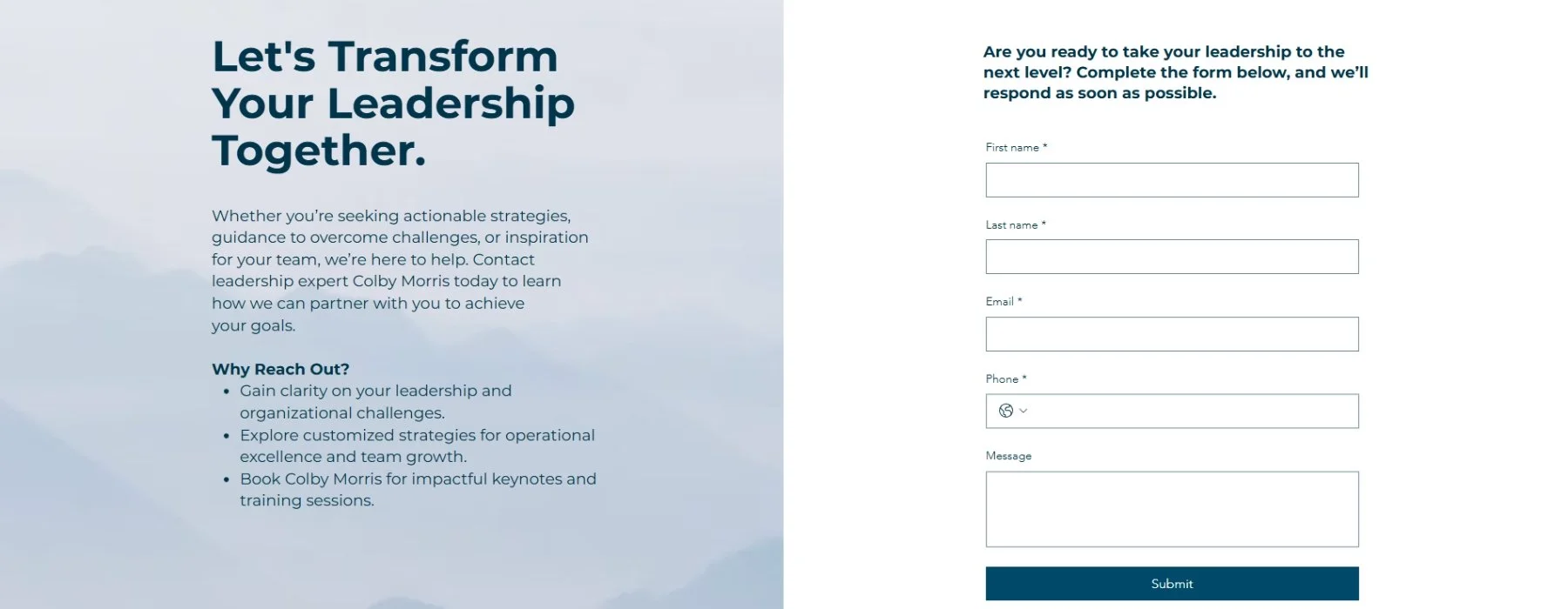 NXT Step Advisors schedule a conversation page