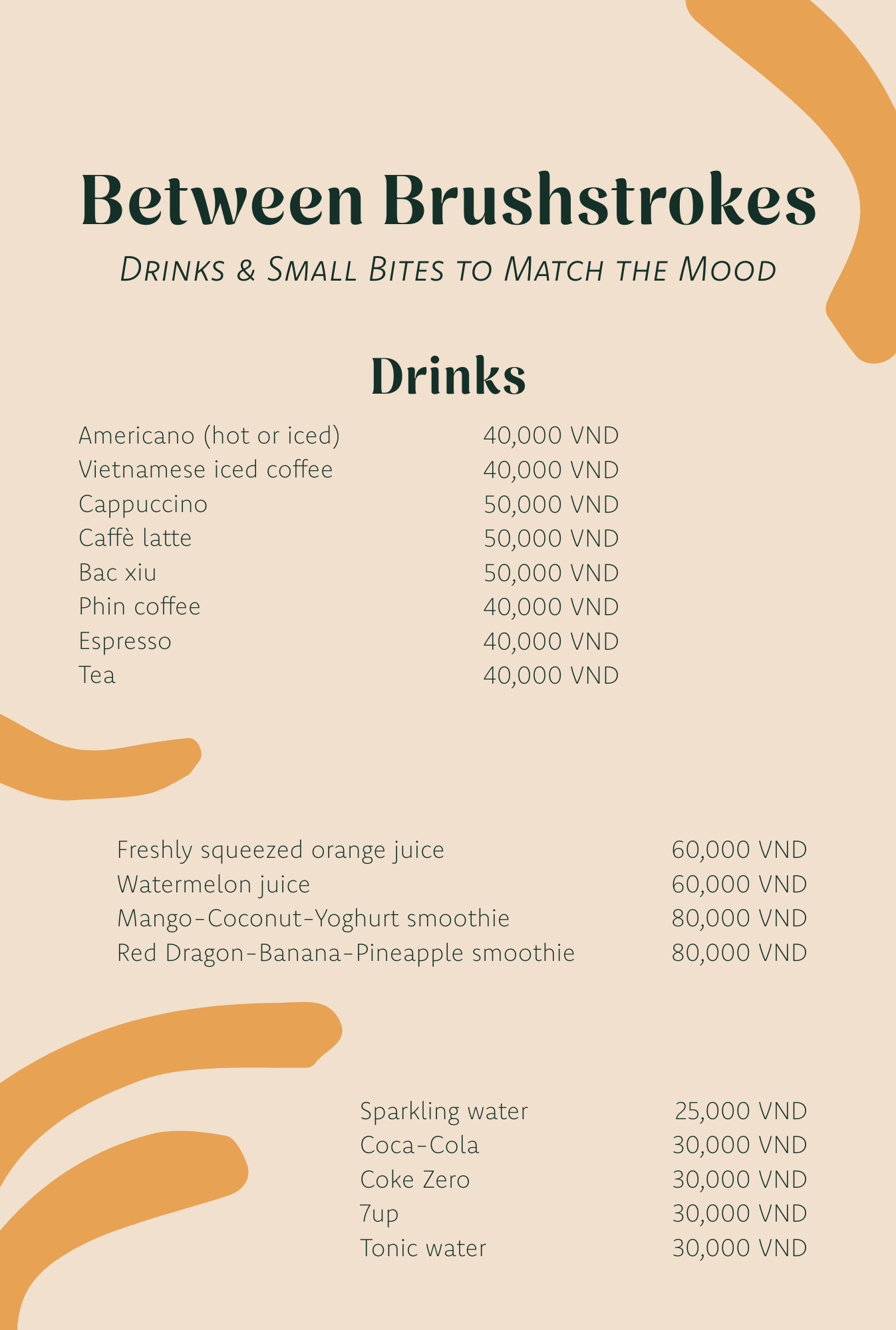 Drinks Menu Page 1