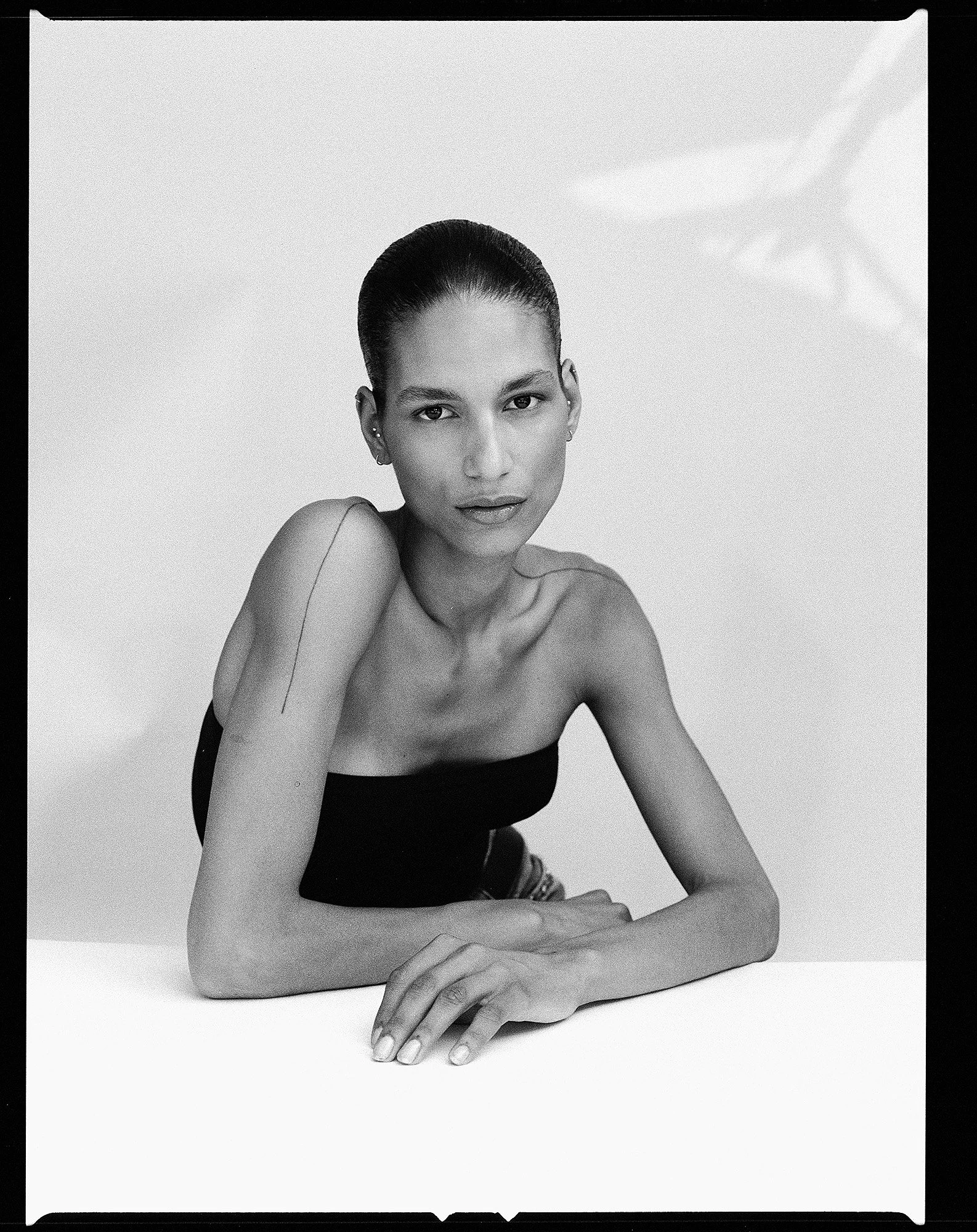 Black-and-white film portrait of Ivvi from The Skin Project 2026 by Benjamin Kaufmann