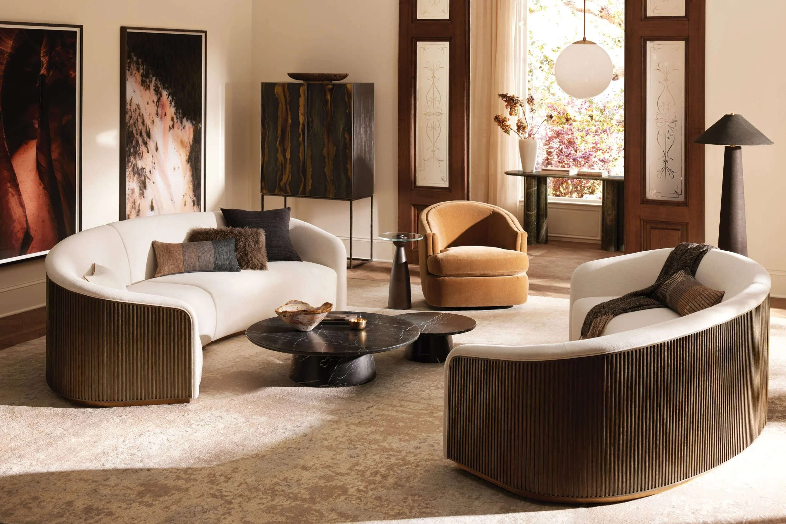 Finnley two-piece curved sectional