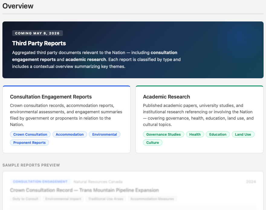 Third Party Reports screenshot