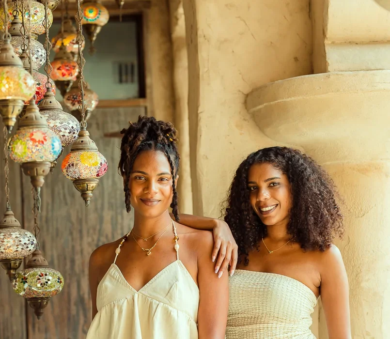 Leonie and Jasmine, co-founders of Destinationz, at the Dubai Old Souk