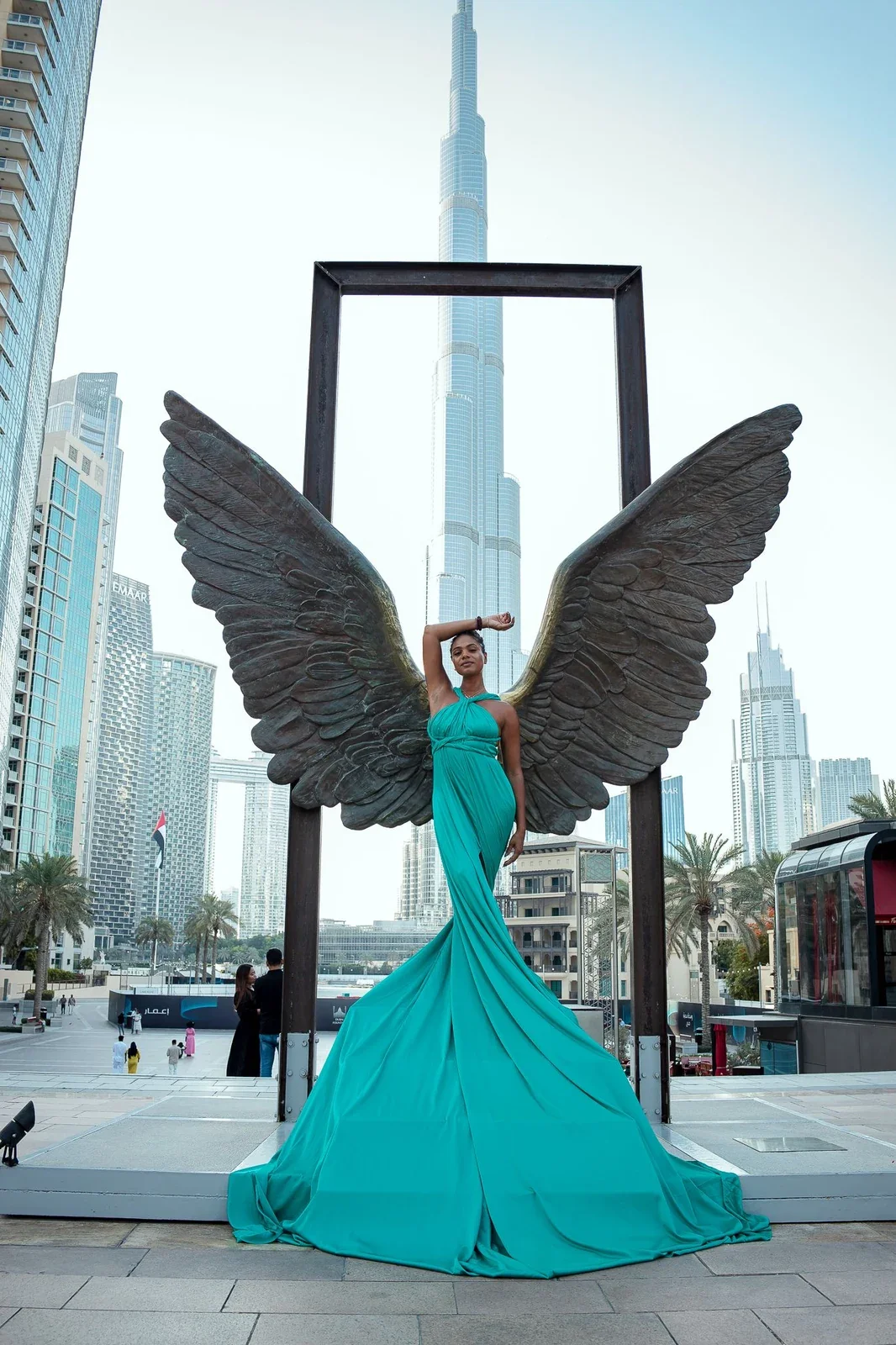 Dubai skyline with Burj Khalifa at golden hour