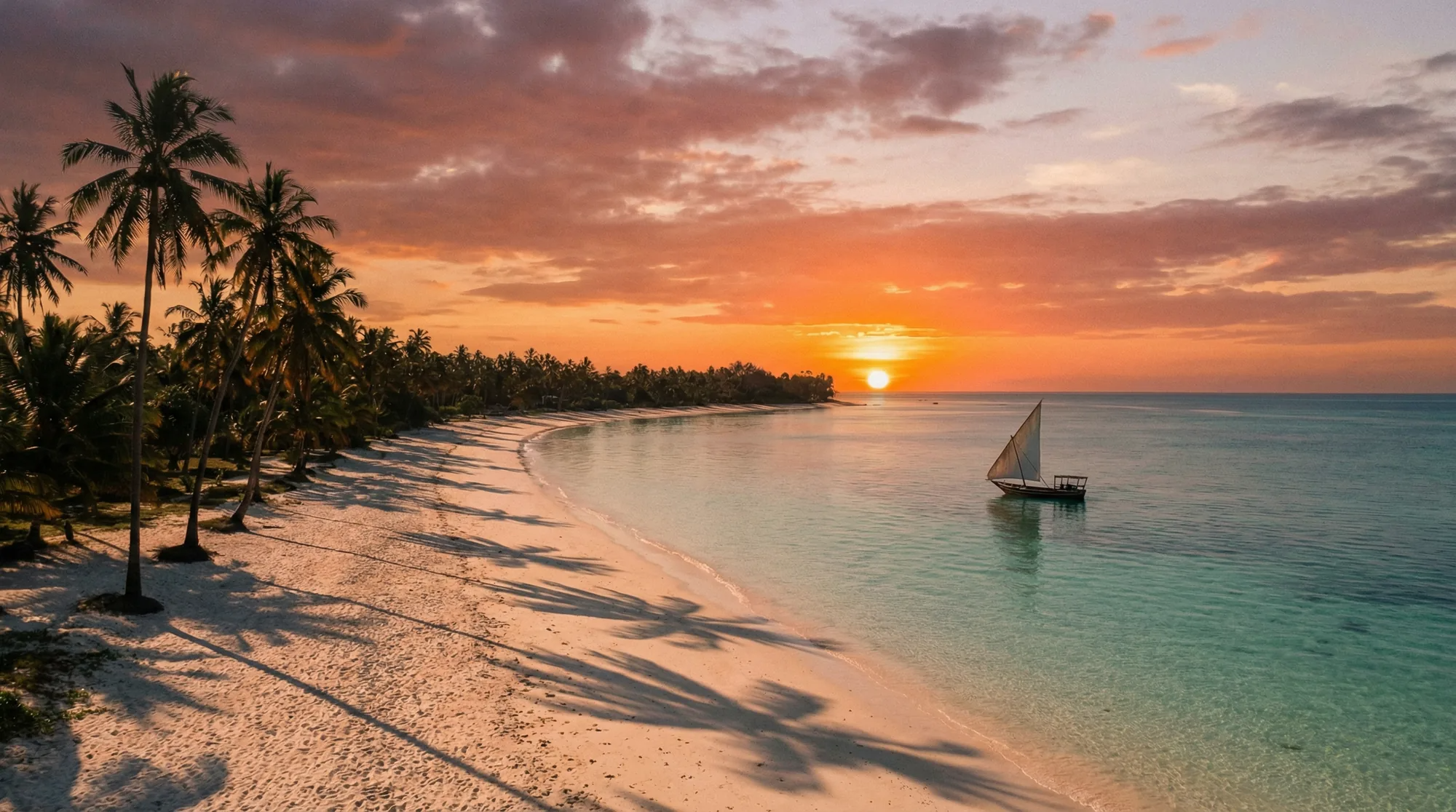 Zanzibar beach at sunset