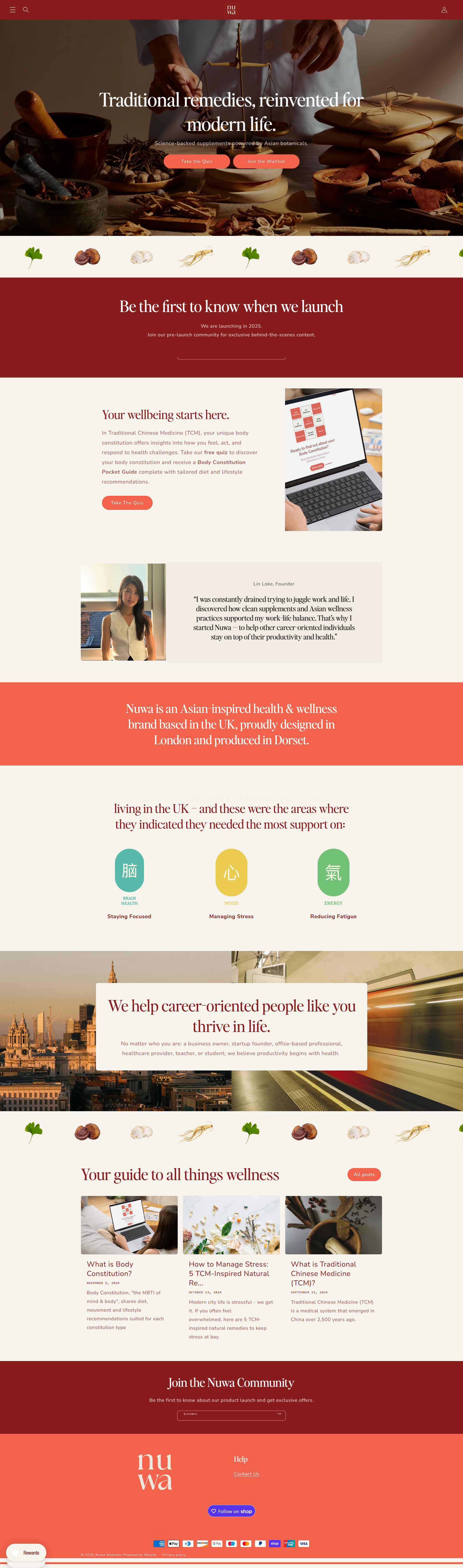 Pre-launch landing page copy for Nuwa.