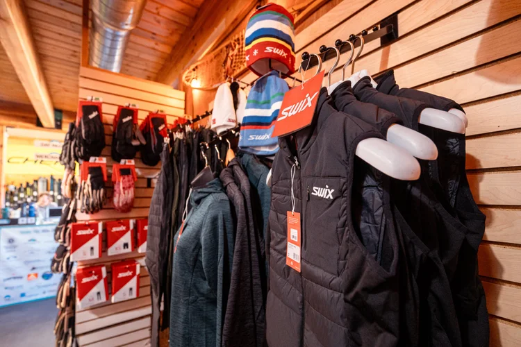 retail clothing on a rack at the nordic center