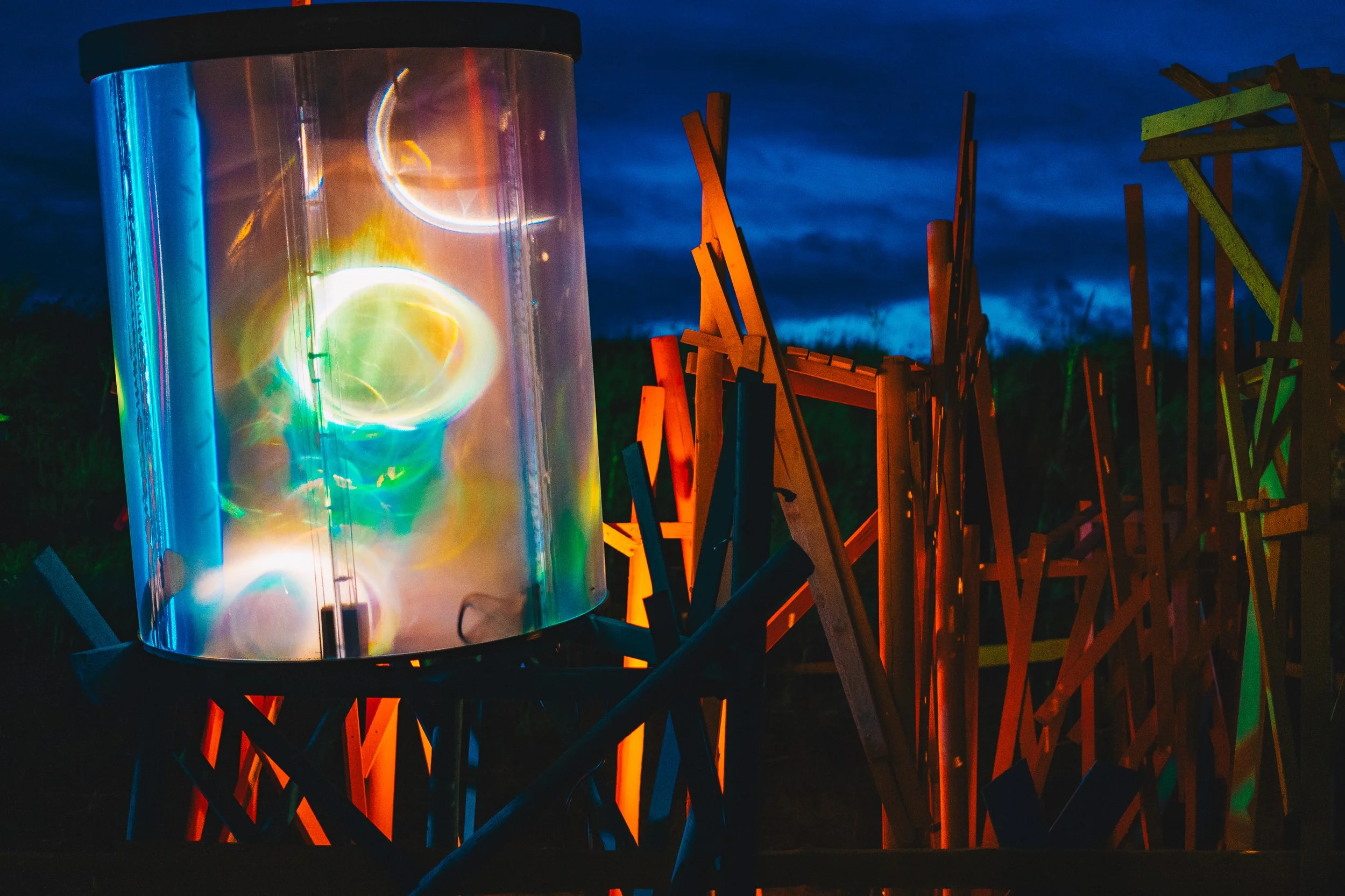 Surfana 2025 — light installation in the evening