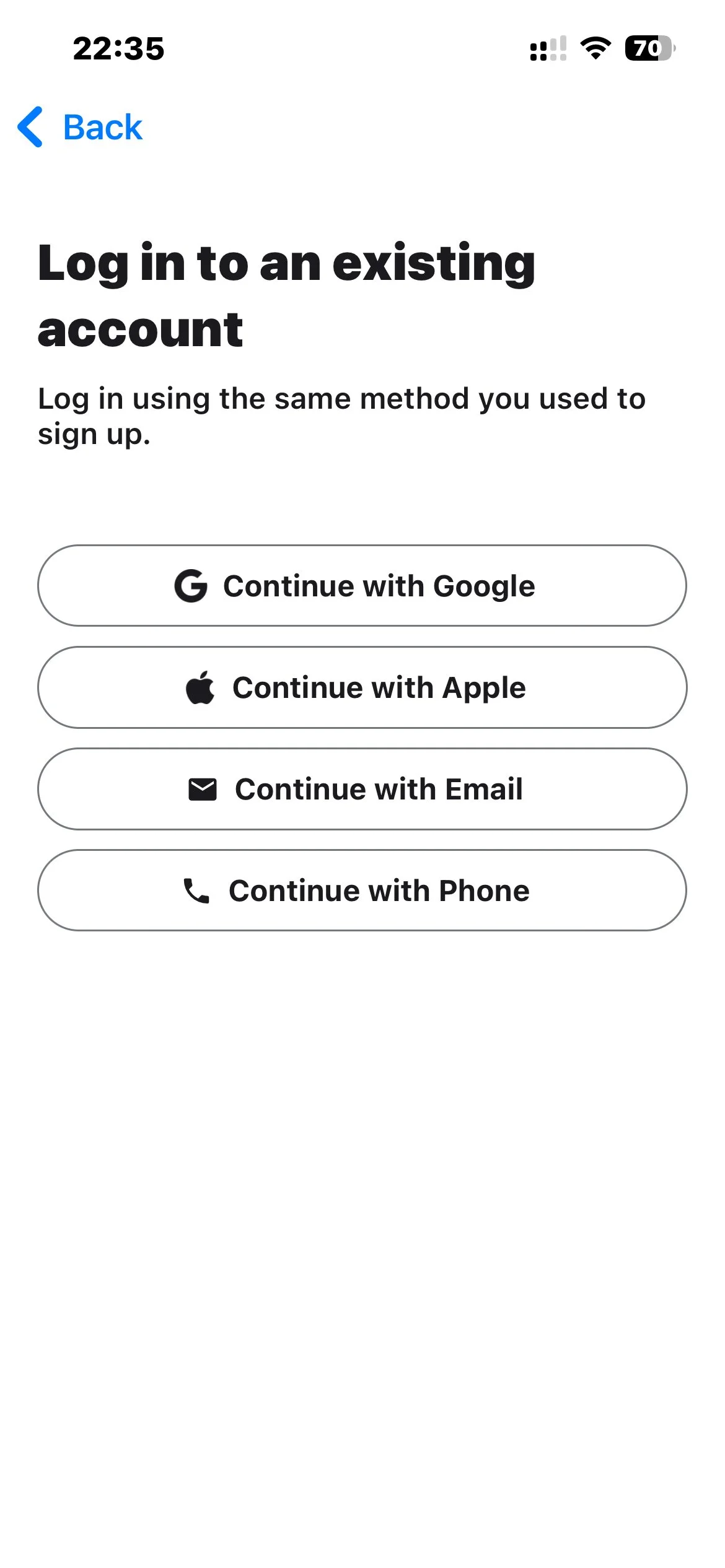 WorkPhotos login screen showing Continue with Email